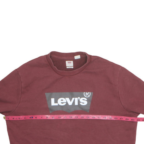 Levi's Men's Burgundy Crew Neck Sweatshirt L Graphic Logo Cotton