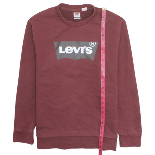 Levi's Men's Burgundy Crew Neck Sweatshirt L Graphic Logo Cotton