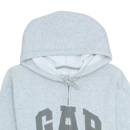 GAP Men's Grey Full Zip Hoodie XL Fleece Logo Classic Style