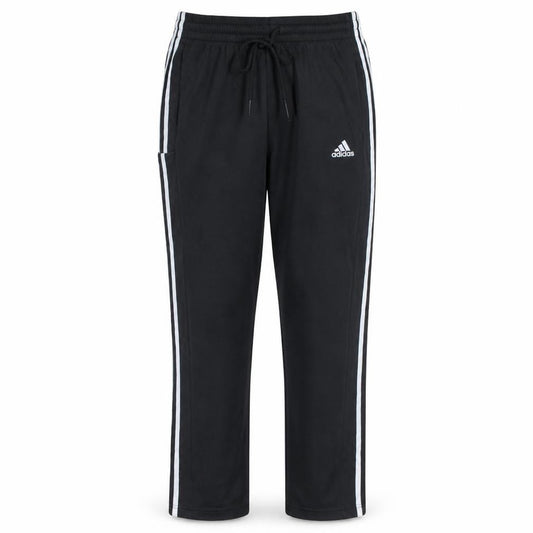 Front view of Adidas Men's Black L Jogger Trousers with Stripes