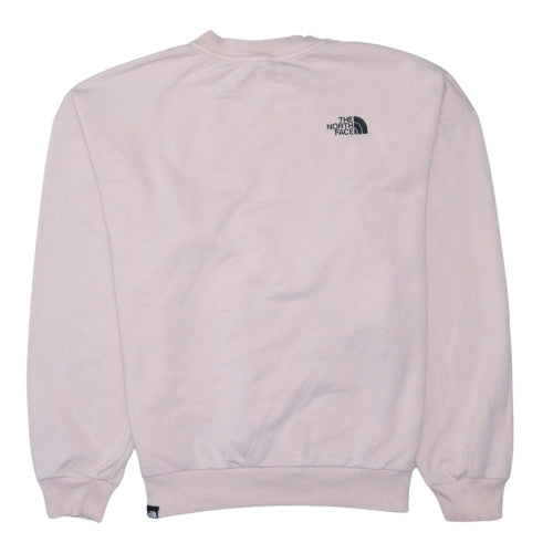 The North Face Womens Pink Sweatshirt Large Cotton Blend Logo Pullover