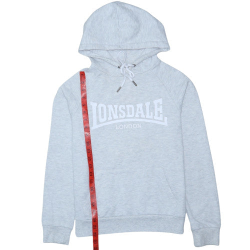 Lonsdale London Women's Grey Pullover Hoodie Size 6 Cotton Blend