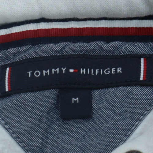 Tommy Hilfiger Men’s White Pullover Hoodie M Cotton Blend Logo Style
