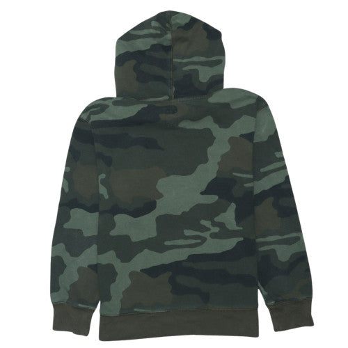 GAP Kids Boys Green Camouflage Pullover Hoodie XL 12-13 Years Cotton Blend