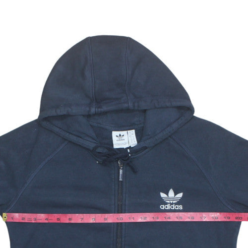 Adidas Womens Blue Full Zip Hoodie Size 16 Hooded Sweatshirt