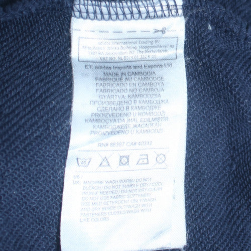 Adidas Womens Blue Full Zip Hoodie Size 16 Hooded Sweatshirt