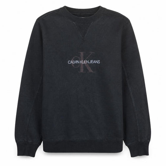 Calvin Klein Jeans Womens Black S Sweatshirt Crew Neck Logo Cotton