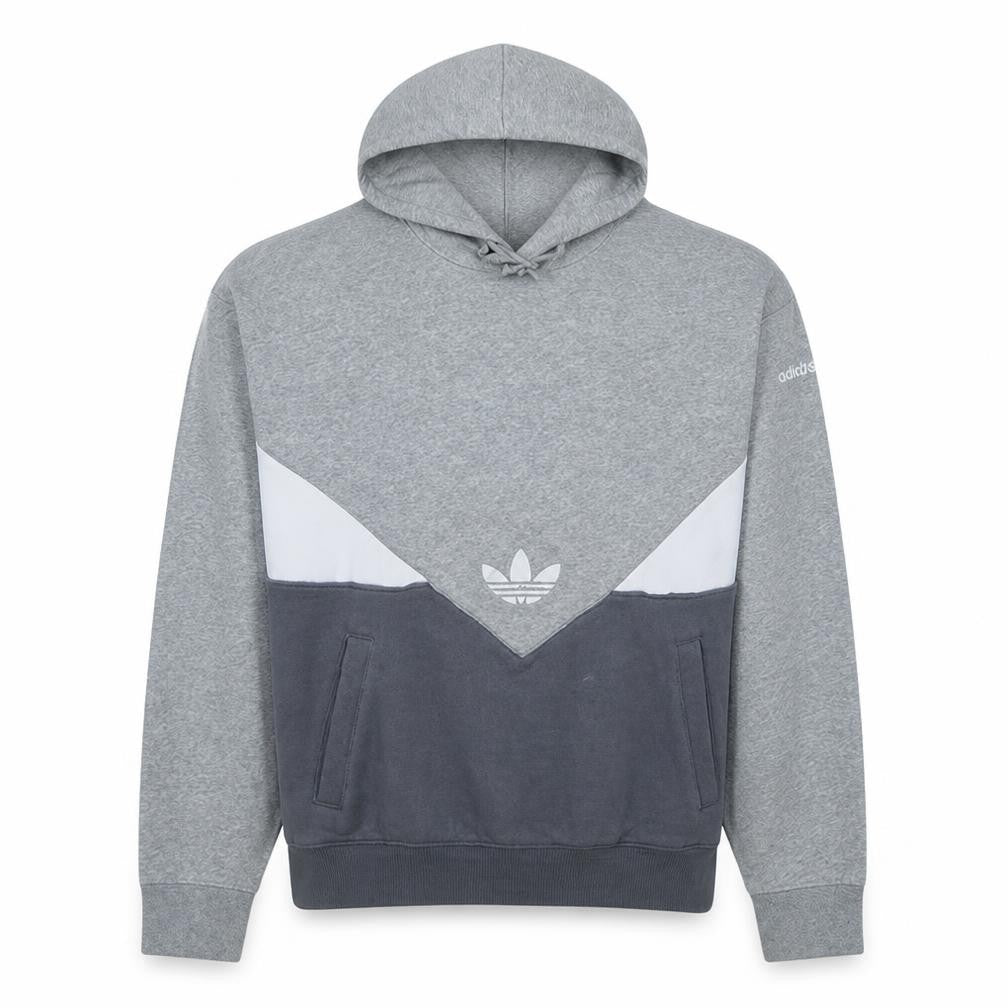 Adidas Mens Grey Pullover Hoodie L Fleece Sportswear Sweatshirt