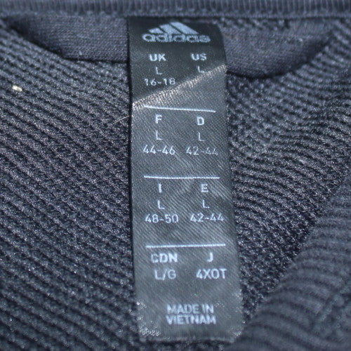 Adidas Women's Black Full Zip Hoodie Size L 16-18 Cotton Blend