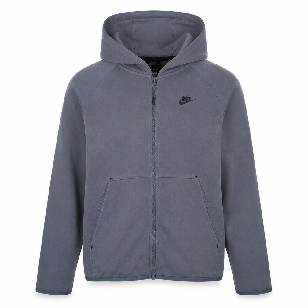 Nike Women's Grey Full Zip Hoodie Sweatshirt L Size in Cotton Blend