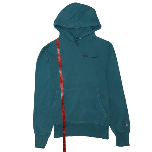 Champion Men's Green Small Pullover Hoodie with Embroidered Logo