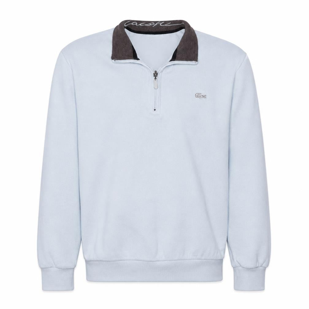 Lacoste Men's White 1/4 Zip Collared Sweatshirt Size M