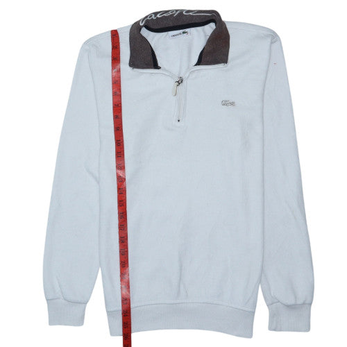 Lacoste Men's White 1/4 Zip Collared Sweatshirt Size M