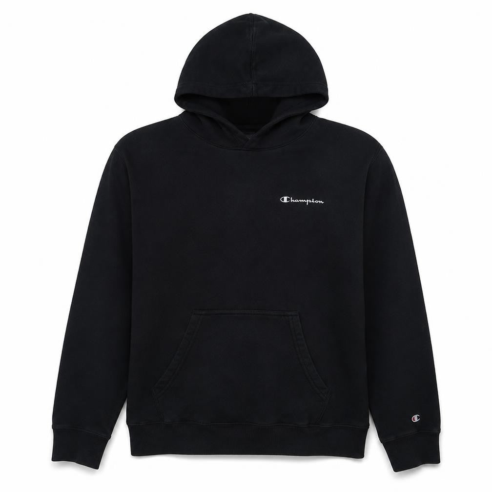 Champion Men's Black Pullover Hoodie Medium Fleece Logo Sweatshirt