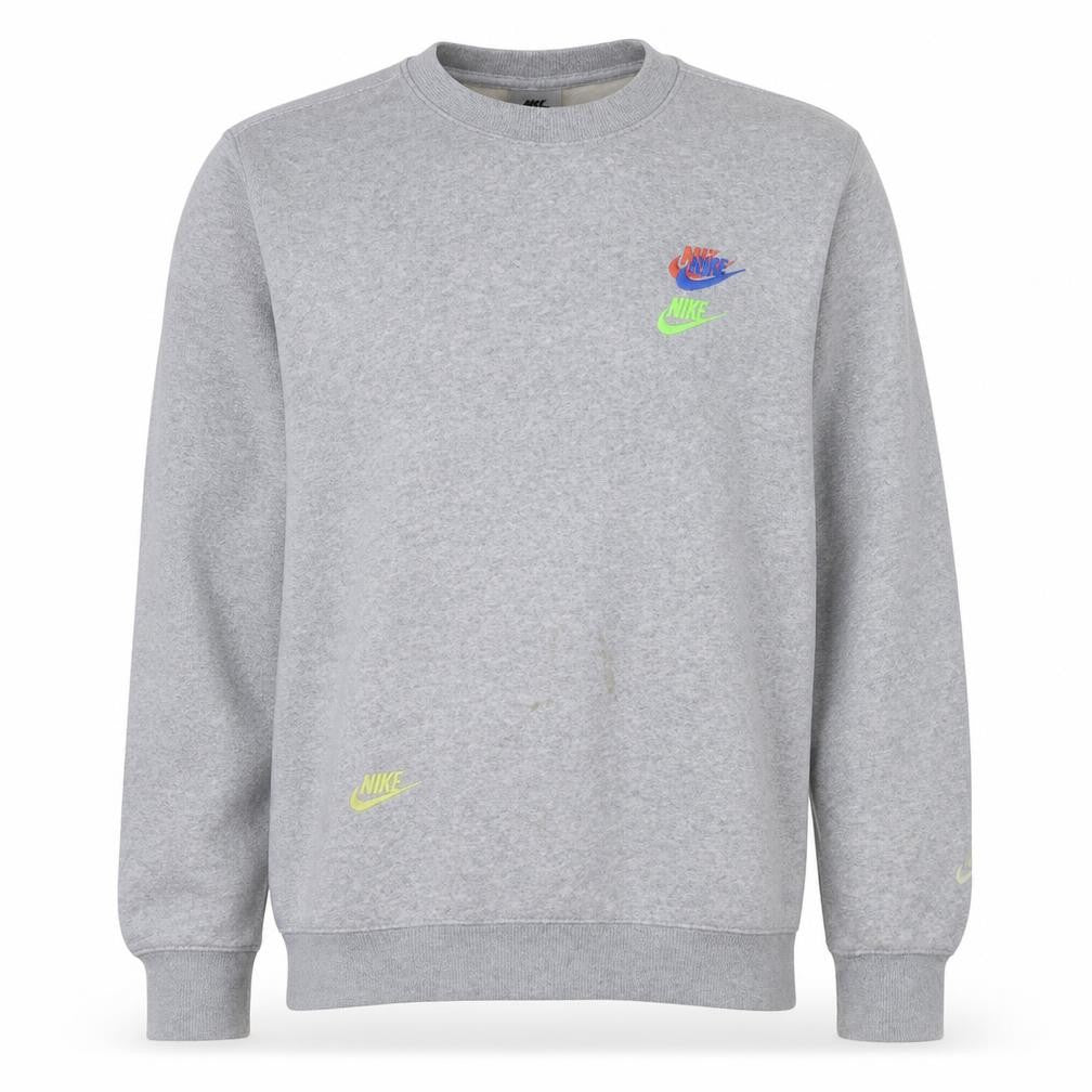 Nike Men's Grey Small Logo Pullover Sweatshirt - Size S
