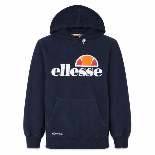 Ellesse Men Blue Pullover Hoodie S Fleece Logo Sportswear