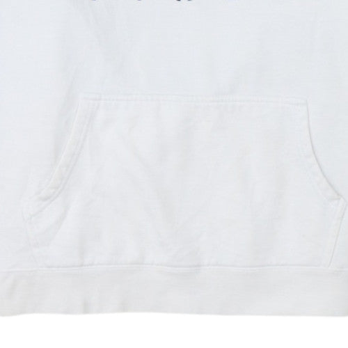 Fila Women's White Pullover Hoodie L Logo Graphic Print Cotton