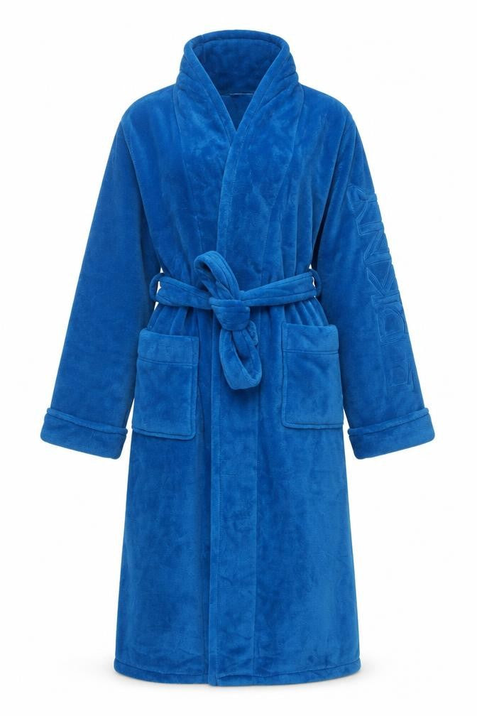 DKNY Men's Blue Fleece Belted Robe Size S