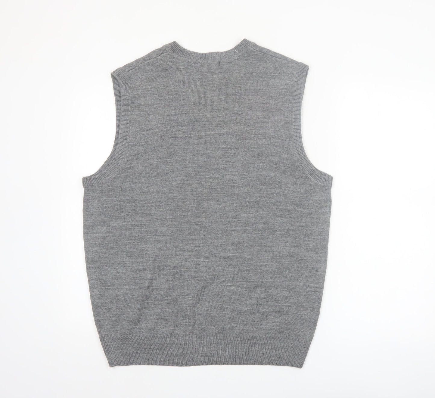 Dockers Men Grey Argyle Sleeveless Acrylic Knit Vest L