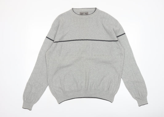 International Waters Men's Grey Cotton Pullover Jumper M