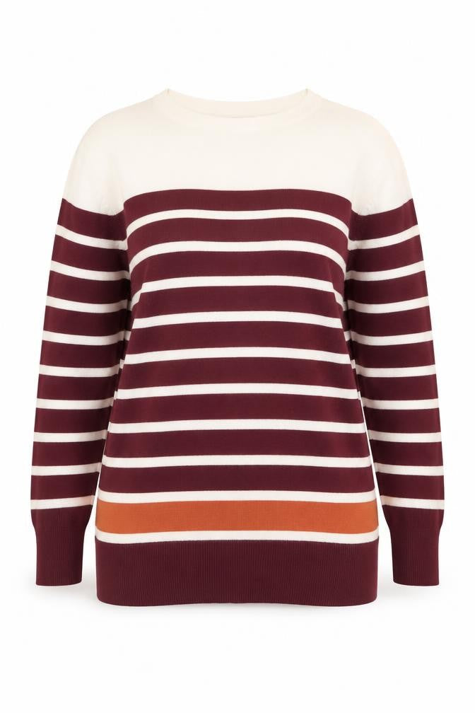 La Fonte Womens Multicoloured Striped Cotton Pullover Jumper Size 20