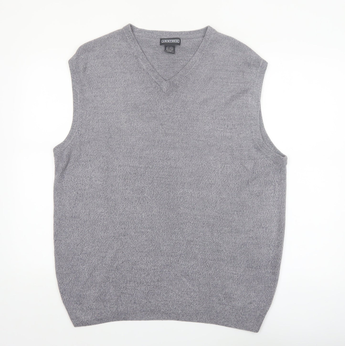 Jantzen Mens Grey Acrylic Knit V-Neck Sleeveless Vest XL