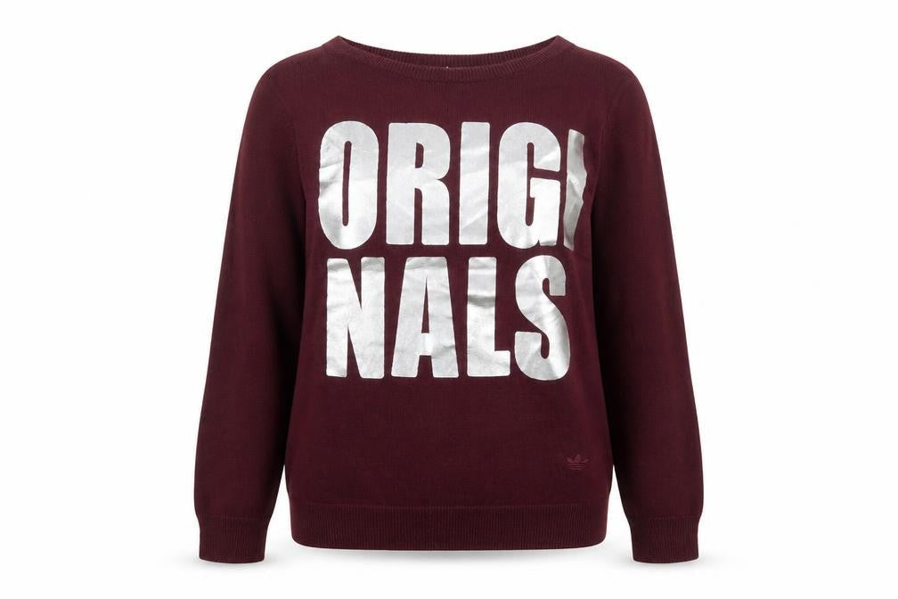 Adidas Women's Red Originals Crew Neck Cotton Pullover Jumper Size 10
