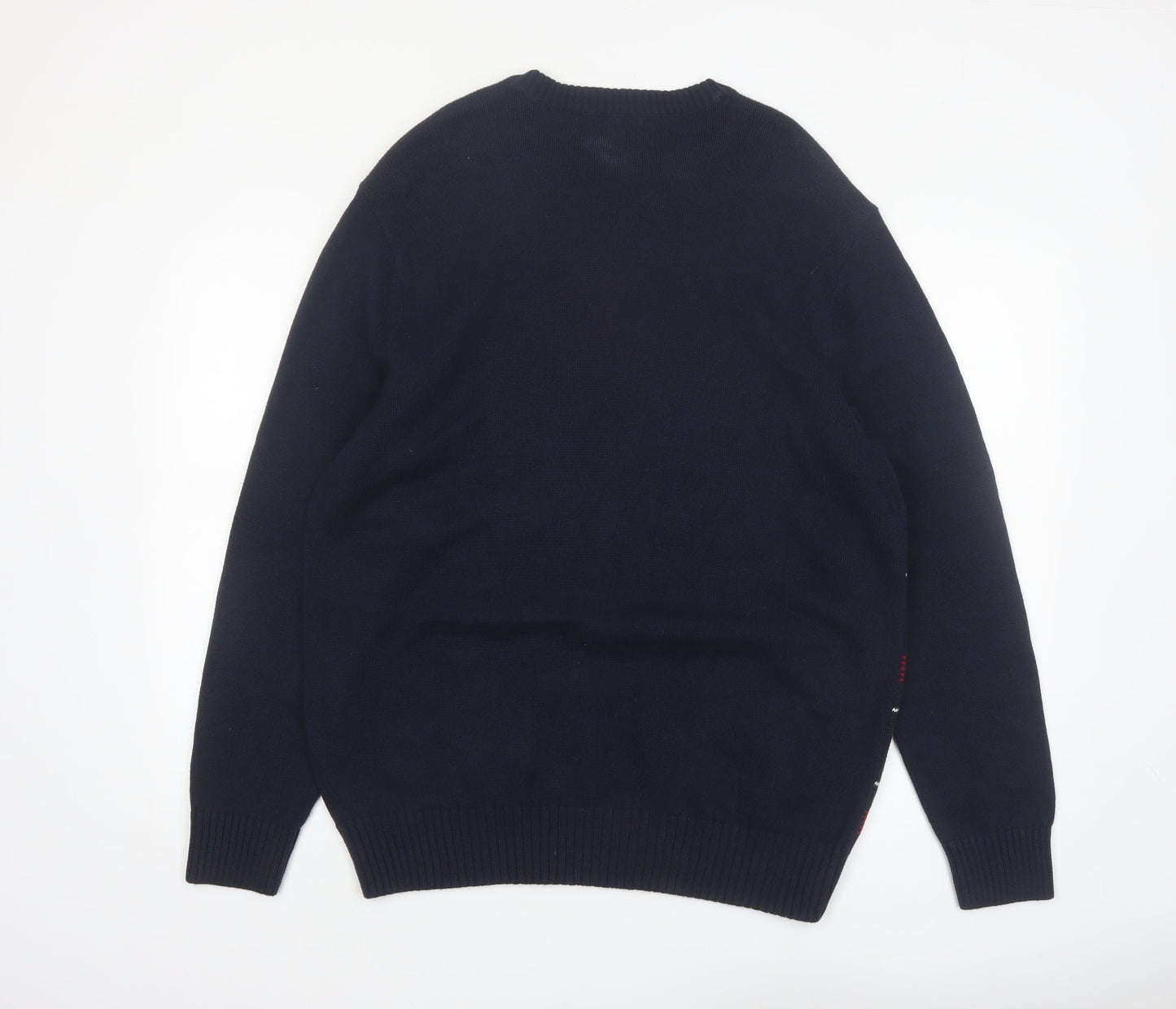 Dockers Men's Blue Check Knit Cotton Pullover Jumper 2XL