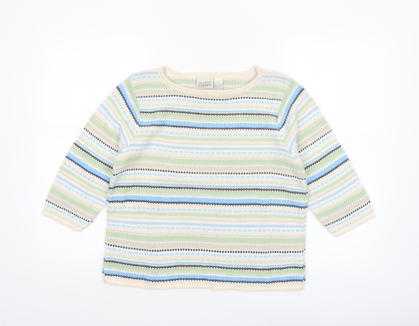 Classic Elements Women's Multicoloured L Knit Pullover Jumper