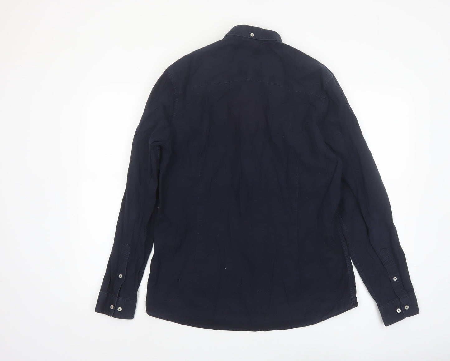 Next Men's Blue Slim Fit Long Sleeve Button-Up Shirt M