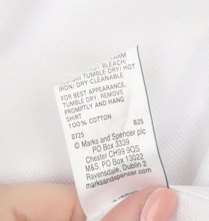 Marks and Spencer Men's White Slim Fit Pure Cotton Dress Shirt 15.5in