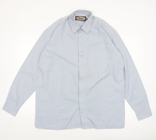 Redox Men's Blue XL Long Sleeve Button-Up Cotton Shirt