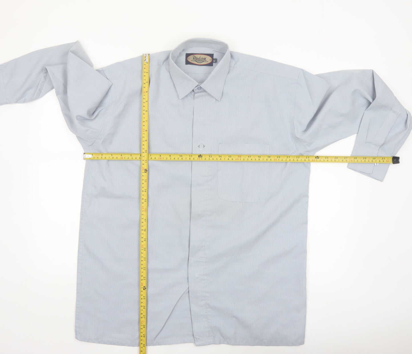Redox Men's Blue XL Long Sleeve Button-Up Cotton Shirt