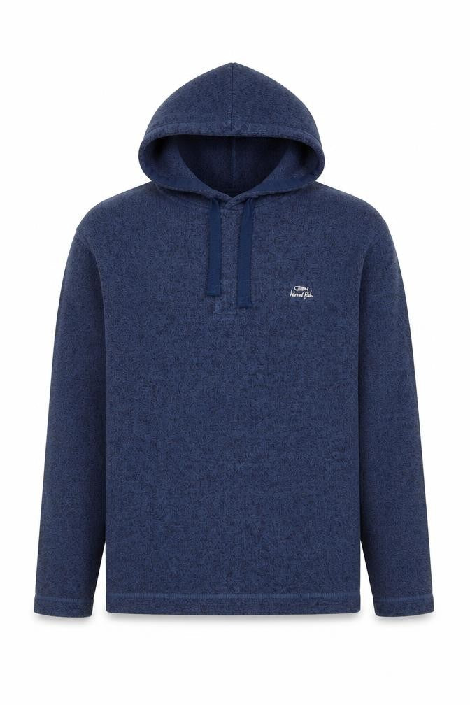 Weird Fish Men's Blue Pullover Fleece Hoodie M Regular Fit