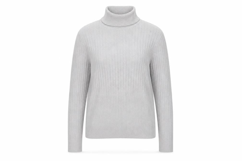 Worthington Womens Grey Roll Neck Knit Jumper Size L