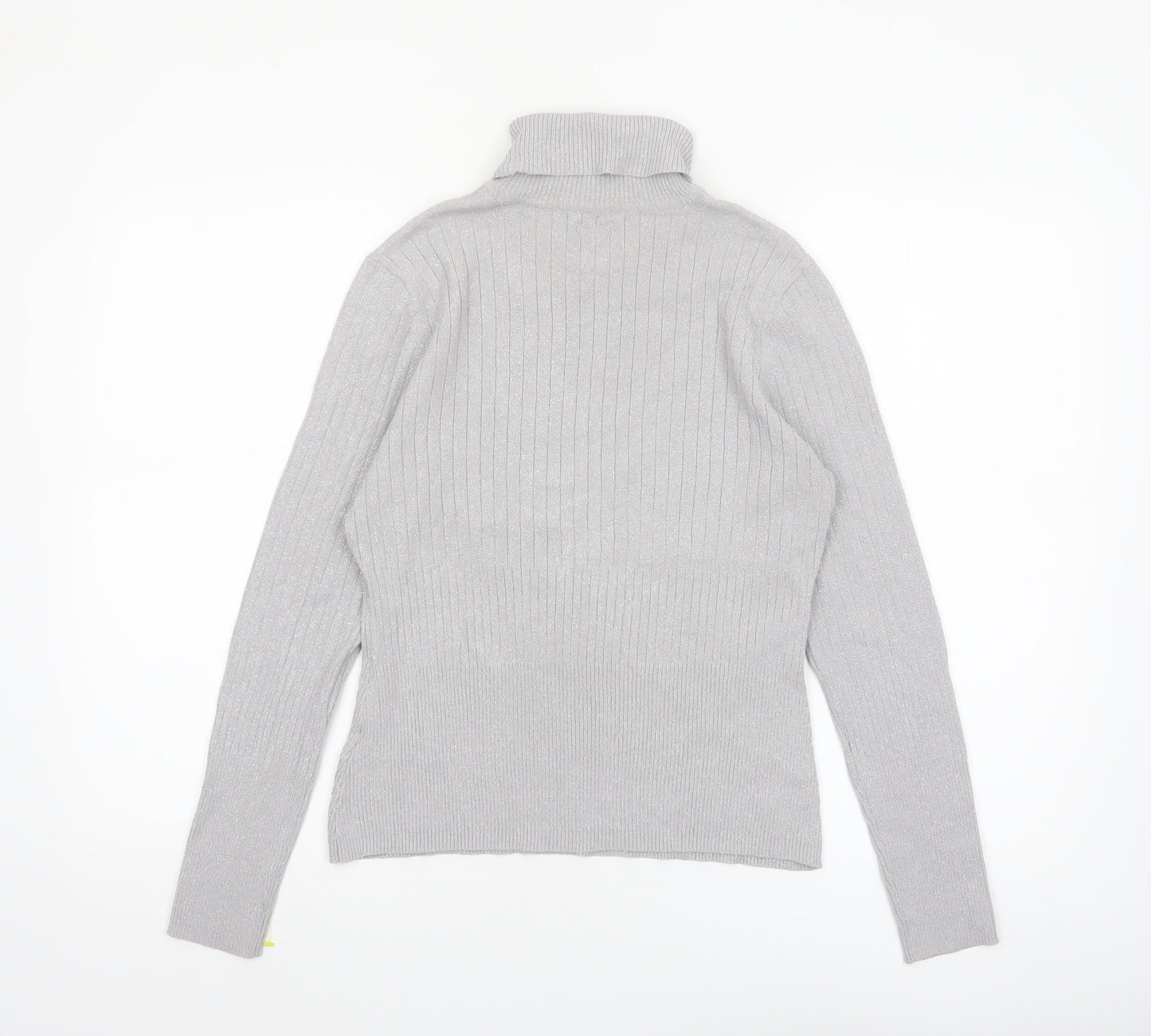 Worthington Womens Grey Roll Neck Knit Jumper Size L