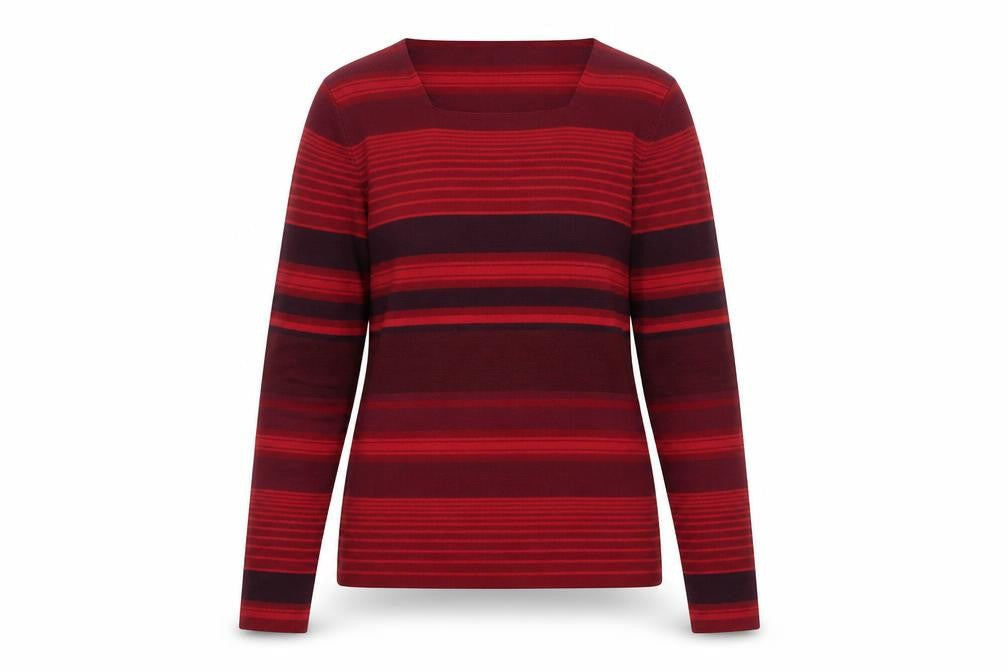 Nygard Collection Women Red Striped Silk Blend Jumper Size S 6-8