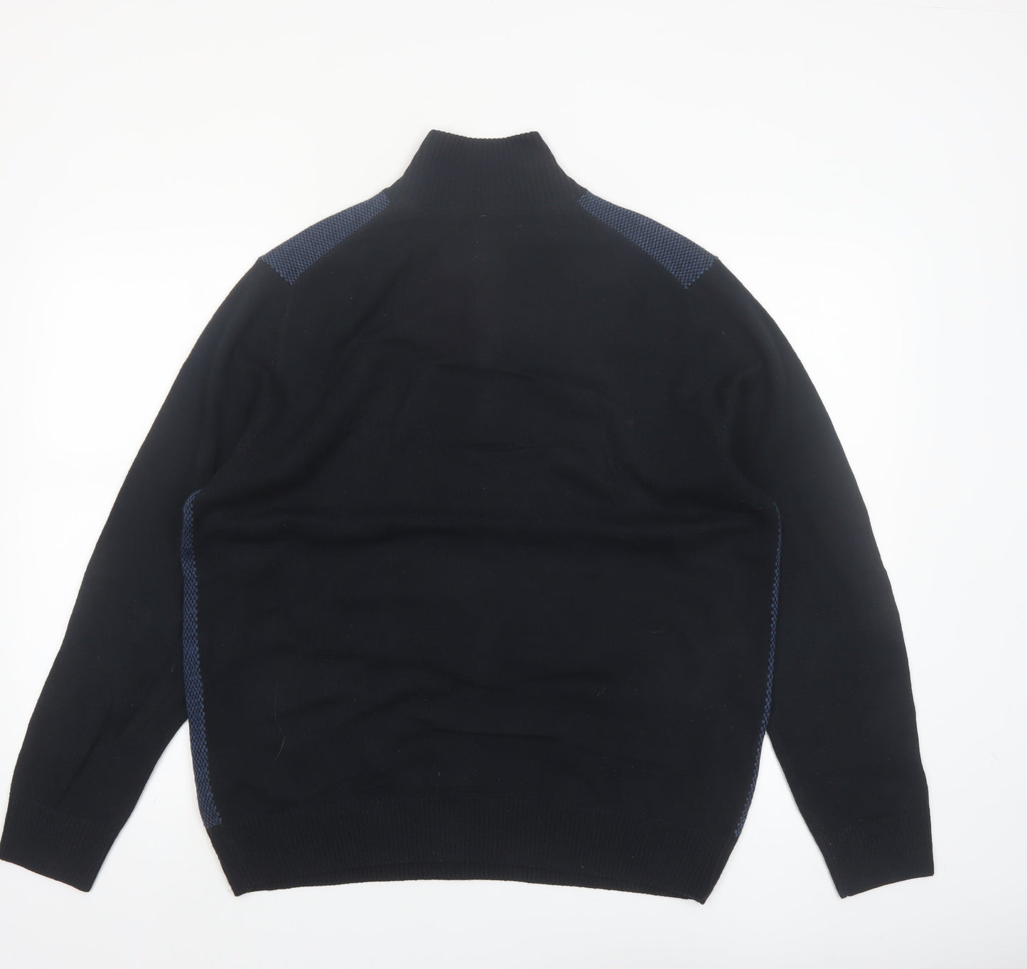 Tricots St Raphael Men's Blue 1/2 Zip High Neck Acrylic Jumper L