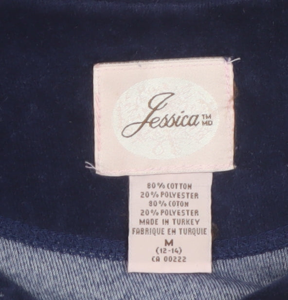 Jessica Women Blue Velvet A-Line Midi Dress Size 12-14