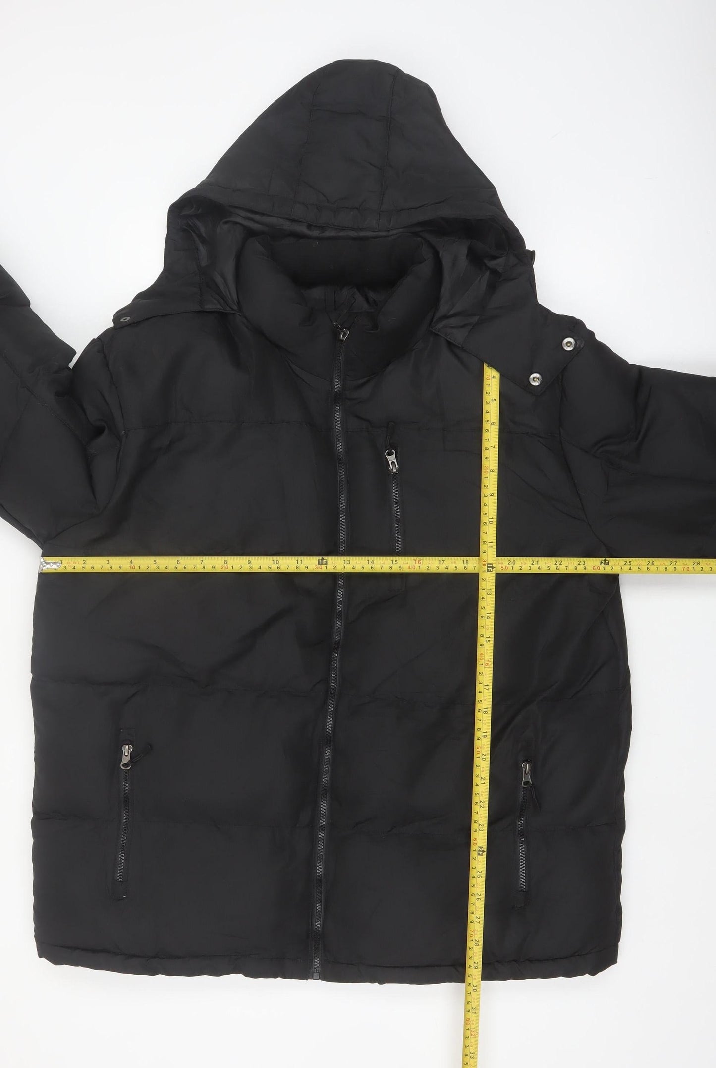 Outdoor Life Men's Black L Puffer Jacket Hooded Winter Coat