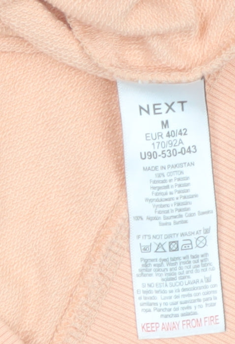 Next Women Peach Full Zip Hoodie Cotton M