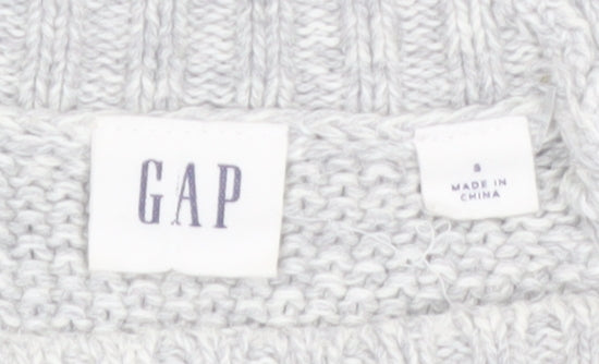 GAP Women’s Grey Cable-Knit Cotton Jumper Size S Crew Neck