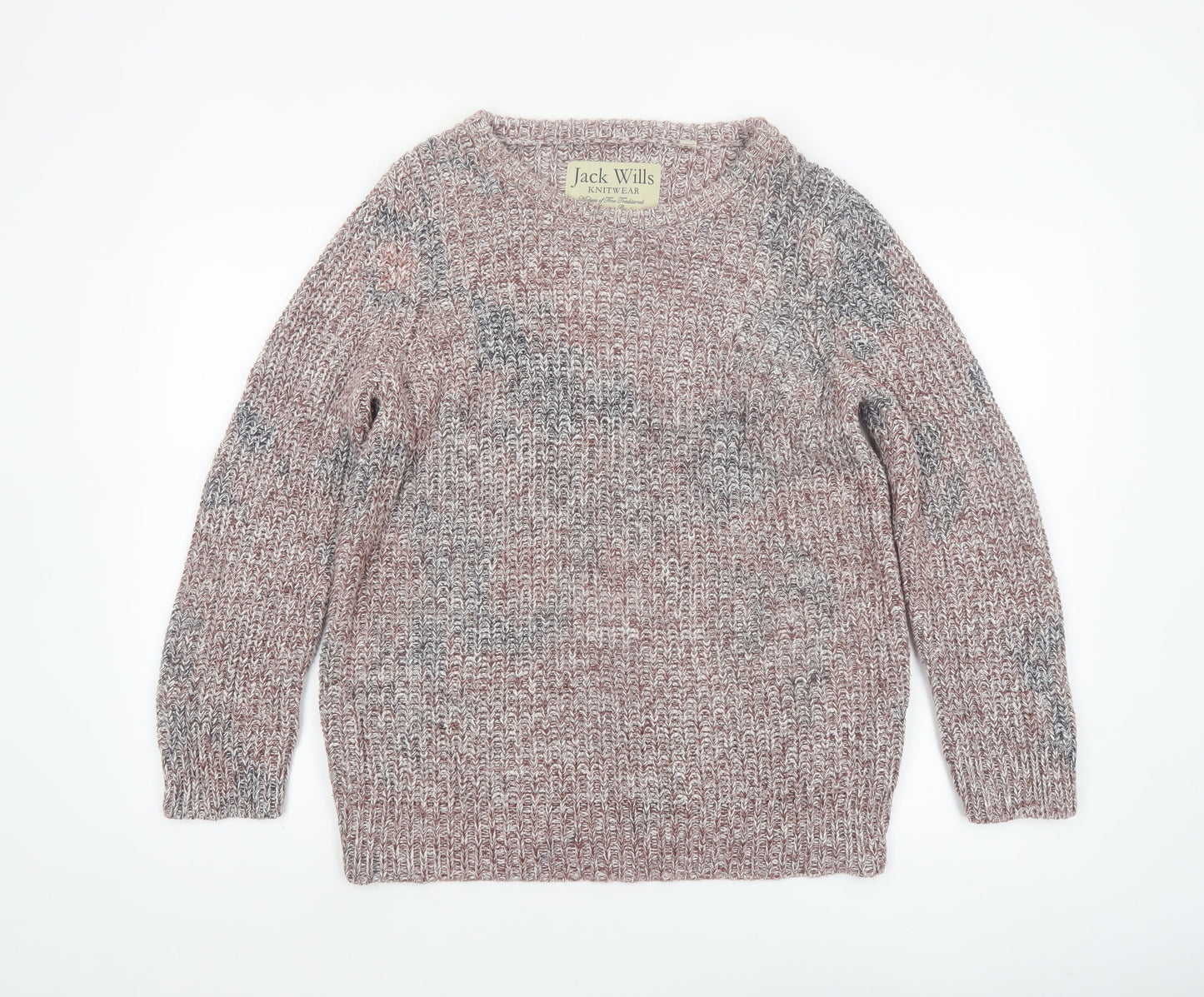 Jack Wills Women's Multicoloured Cotton Chunky Knit Jumper UK 14