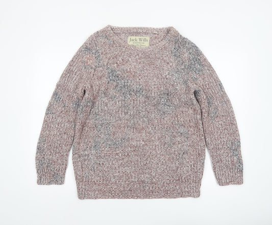 Jack Wills Women's Multicoloured Cotton Chunky Knit Jumper UK 14