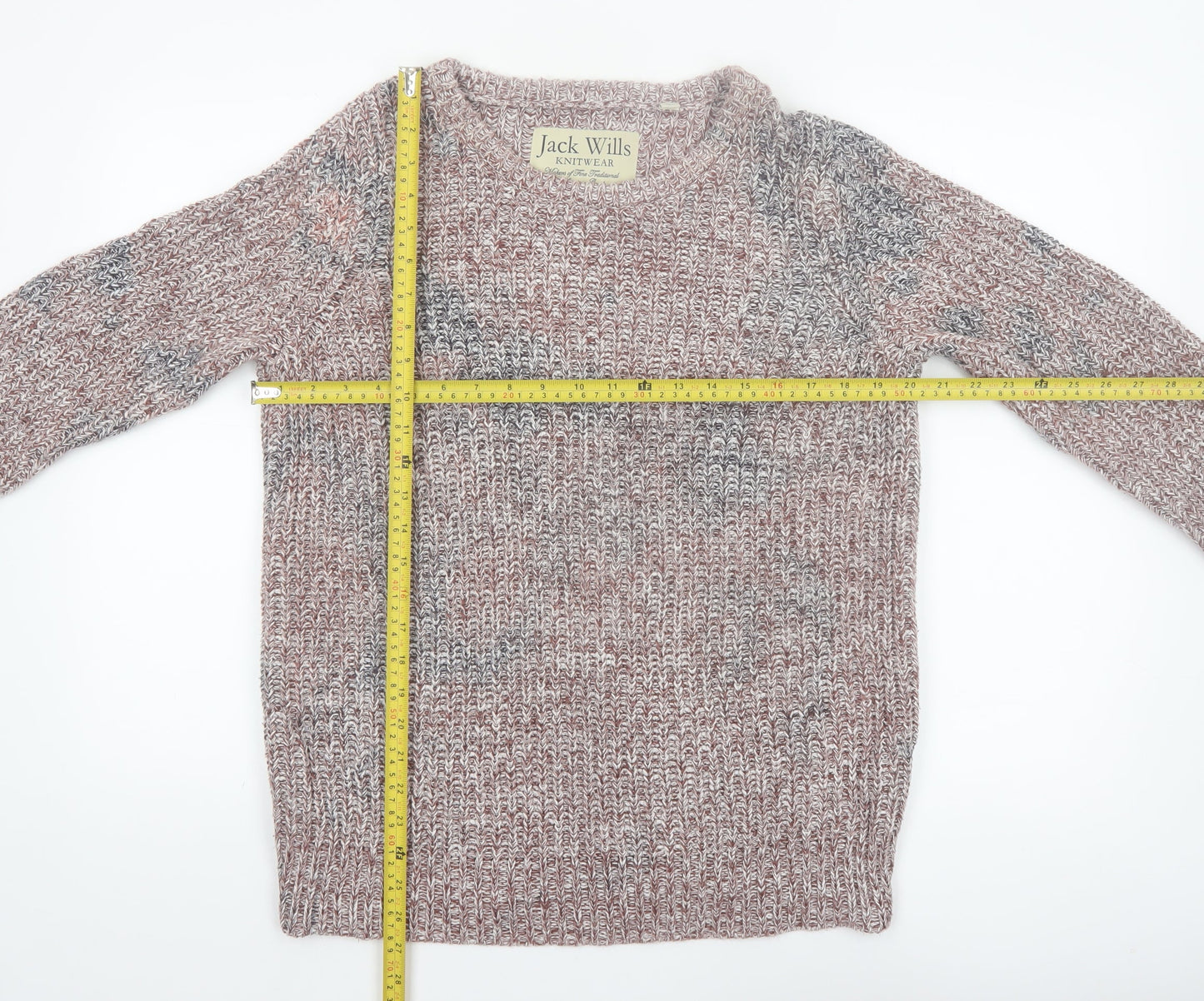 Jack Wills Women's Multicoloured Cotton Chunky Knit Jumper UK 14