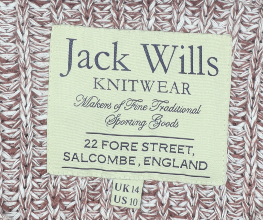 Jack Wills Women's Multicoloured Cotton Chunky Knit Jumper UK 14