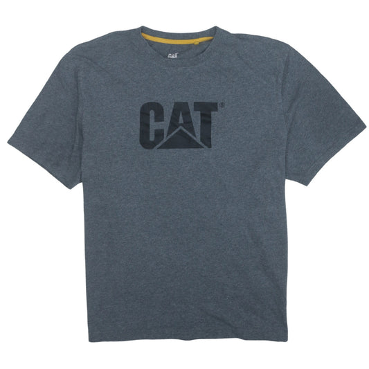 CAT Men's Grey XL Graphic Logo Workwear Cotton T-Shirt