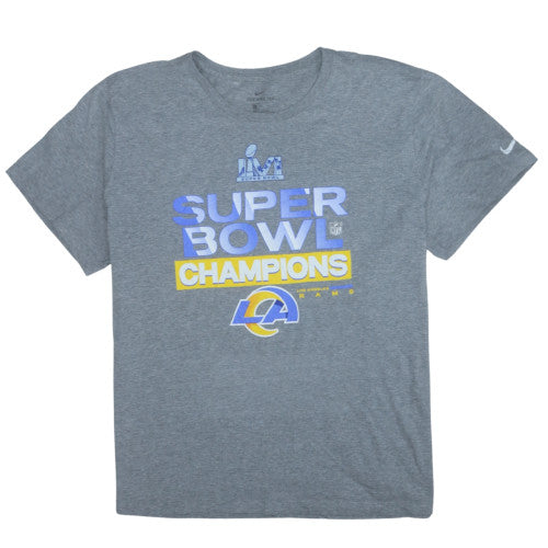 Nike Men's Grey LA Rams Super Bowl Champions T-Shirt Size L