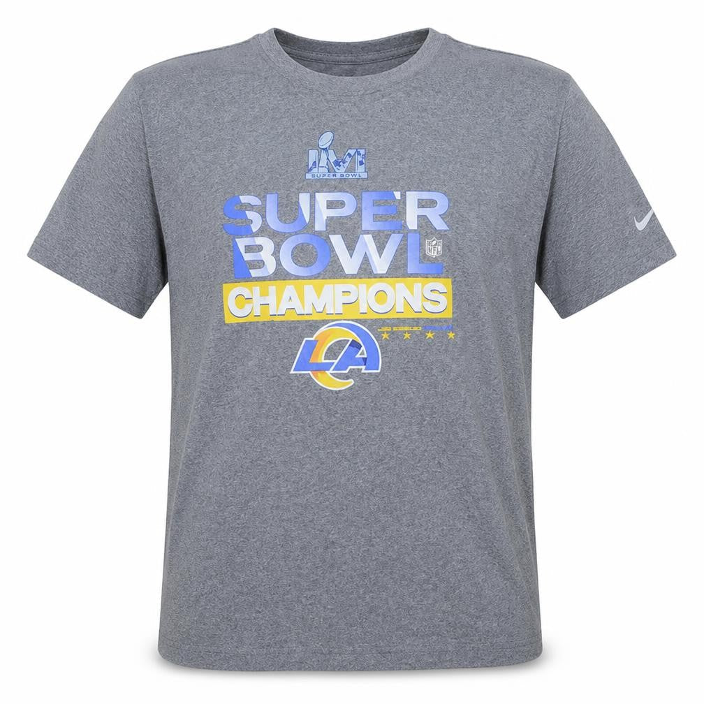 Nike Men's Grey LA Rams Super Bowl Champions T-Shirt Size L