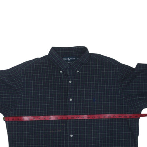 Ralph Lauren Men's Blue Check Classic Fit Long Sleeve Cotton Shirt L